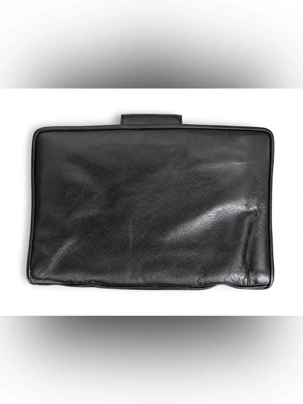 Black Leather Clutch Purse Vintage 1980s Marshall Field’s